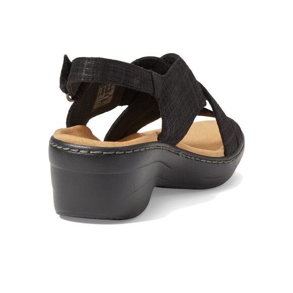 NWT Clarks Women's Merliah Echo Heeled Sandal, Black Interest, 9.5 Medium US - Picture 2 of 5